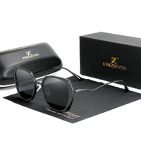 Óculos de Sol Feminino Genuine Kingseven Proteção UV400 Gradiente - Preto Fosco - Único