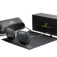 Óculos de Sol Feminino Genuine Kingseven Proteção UV400 Gradiente - Preto - Único