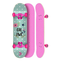 Skate Montado Profissional Cisco Feminino Flowers - Truck/Roda/Lixa Rosa 8