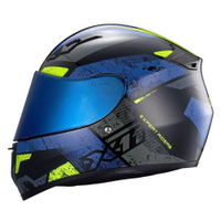 Capacete X11 Trust Pro Ballads Com Viseira Extra Azul/Neon - 58