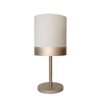 Abajur Quarto Alumínio Cor Bronze Cúpula Branco 20X43