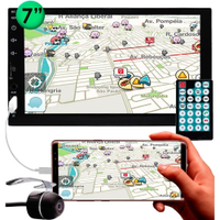 Multimídia H-Tech 2 Din Ht-3100 7 Pol Espelhamento Bt Câmera
