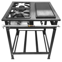 Fogão Industrial 2 Bocas Alta Pressão P7 com Chapa Bifeteira Metalfour