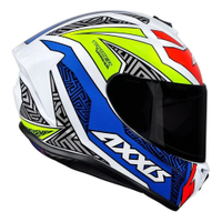 Capacete Axxis Draken Tracer Gloss - Branco/Azul - 60 G - 60