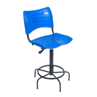 Cadeira Caixa Alta Plástica Azul Recepcao Hortifruti guarita vigia mercado mercadinho clean design luxo premium - Azul Royal