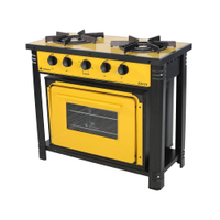 Fogão Industrial com Forno 2 Bocas Duplas Bravo BR2BF Amarelo - Venâncio