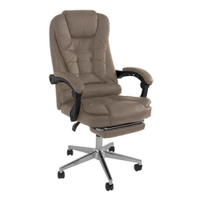 Cadeira De Escritorio Presidente Ergonomica Apoio Para Pés - Bege