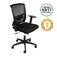Cadeira de Escritório com Rodízios Tóquio Or-3329preta OR Design Preto - Preto