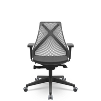 Cadeira Para Escritório Ergonômica Giratória Bix Plaxmetal Preto - Preto
