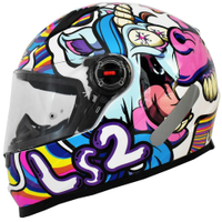 Capacete Feminino Ls2 FF358 Bubble Rosa Esportivo Fechado - 60