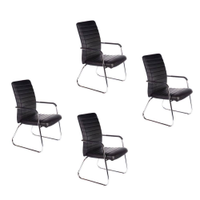 Kit 4 Cadeiras Fixa W-22 Store - Preto