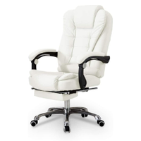 Cadeira De Escritorio Presidente Ergonomica Apoio Para Pés - Branco