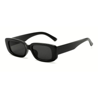 Óculos De Sol Hype Retro Vintage Retangular Preto Unissex - Preto - Único