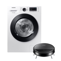 Kit Lava E Seca Wd11M Inverter Branca 11/7Kg 220V E Aspirador Robô 2 Em 1 Com Wi-Fi Vr5000 - 220V