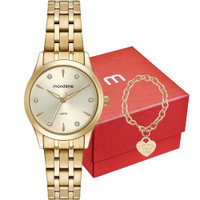 Kit Relógio Mondaine Feminino com Pulseira 32610LPMKDE1K3