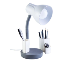 Luminária de Mesa Spiralle Cinza Porta Lápis E27 Bivolt