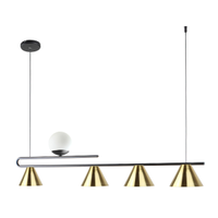 Pendente Moderno Filadélfia Preto e Dourado Lixado Globo Leitoso Spotline