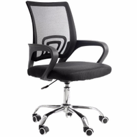 Cadeira de Escritório com Base Cromada - 9050 - Preto