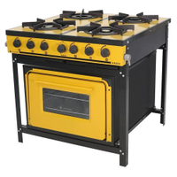 Fogão a Gás Bravo 4 Bocas BR4BFAM com Forno AMARELO Met Venâncio