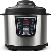 Panela Eletrica Pressao 6L Midea - PPA72 INOX/PRETO 220 VOLTS - 220V