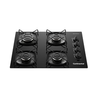 Cooktop 4 Bocas a Gás Continental Mesa de Vidro Preto com Acendimento Automático (KC4GR) - Bivolt