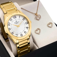 Kit Relógio Champion Feminino Elegance com Colar e Brincos CN25029W
