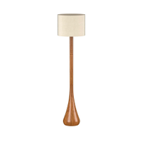 Luminária de Chão Dante Champagne e Linho Cru - Wood Prime VM 58478