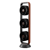 Ventilador de Torre Spirit Robot Triplo 130W com 3 Velocidades, Controle Remoto e Painel Digital com Display LED - Preto/Tabaco - 220V