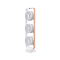 Ventilador de Torre Spirit Robot Triplo 130W com 3 Velocidades, Controle Remoto e Painel Digital com Display LED - Branco/Caramelo - 110V