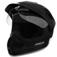 Capacete Cross EBF Motard Solid Preto Fosco Com Viseira - 58