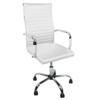Cadeira de Escritório Esteirinha Base Cromada com Rodinha Fortt Turin Branco - CEF04-B - Branco