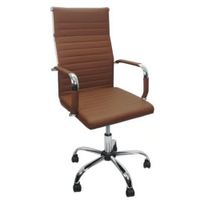 Cadeira de Escritório Esteirinha Base Cromada com Rodinha Fortt Turin Marrom - CEF04-M - Marrom