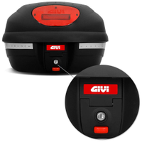 Baú Moto Bauleto 33 Litros Givi E33N Point Bagageiro Universal Com Chave Preto