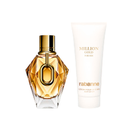 Kit perfume feminino rabanne million gold for her edp refillable 90ml lotion pour le corps creme corporal 100ml