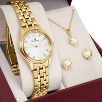 Kit Relógio Champion Feminino com Colar e Brincos CH24900W