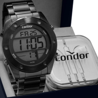 Kit Relógio Digital Condor Masculino com Fone de Ouvido COBJ3463AE/K4C