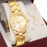 Kit Relógio Lince Feminino com Colar e Brincos LRGM033L30KBQIC2KX