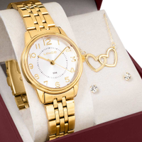 Kit Relógio Lince Feminino com Colar e Brincos LRGM027L32KBQHS2KX