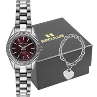 Kit Relógio Seculus Feminino Long Life com Pulseira 77286L0SVNA3K1