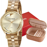Kit Relógio Mondaine Feminino com porta Jóias 53748LPMKDE1K3
