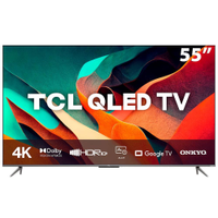 Smart TV QLED 55" 4K TCL C635 Google TV, 120 Hz-DLG, Dolby Vision e Atmos, Onkyo, Comando de Voz à Distância, Google Assistant e Design Sem Bordas