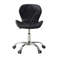 Cadeira Office Conthey Slim Altura Ajustável Base Cromada Revestimento Sintético Confortável - PRETA
