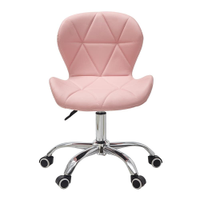 Cadeira Office Conthey Slim Altura Ajustável Base Cromada Revestimento Sintético Confortável - ROSA