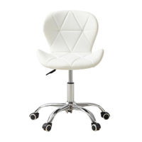Cadeira Office Conthey Slim Altura Ajustável Base Cromada Revestimento Sintético Confortável - BRANCA