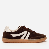 Tênis casual com recortes bicolor marrom