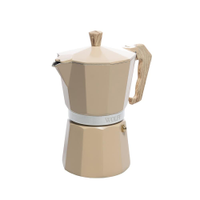Cafeteira Italiana Wolff 300ml em Alumínio Cabo Plástico 6 Doses Bege Fosca - CAFET ITALIANA DE ALUMINIO CABO FOSCO 300ML WOLFF