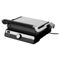 Grill Elétrico Black+Decker G1500G Gourmand Gris 1500W Abertura 180° Chapas Removíveis Antiaderente Inox - 220V