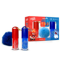 Kit infantil divertida mente lip oil raiva lip oil tristeza e chaveiro pompom