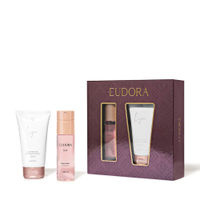 Kit eudora estojo com body spray e hidratante lyra - transparent