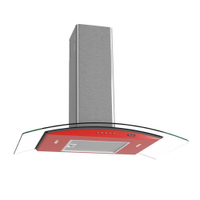 Coifa Terim de Parede Clean Vidro Curvo Vermelha Kroma 80cm - 110V